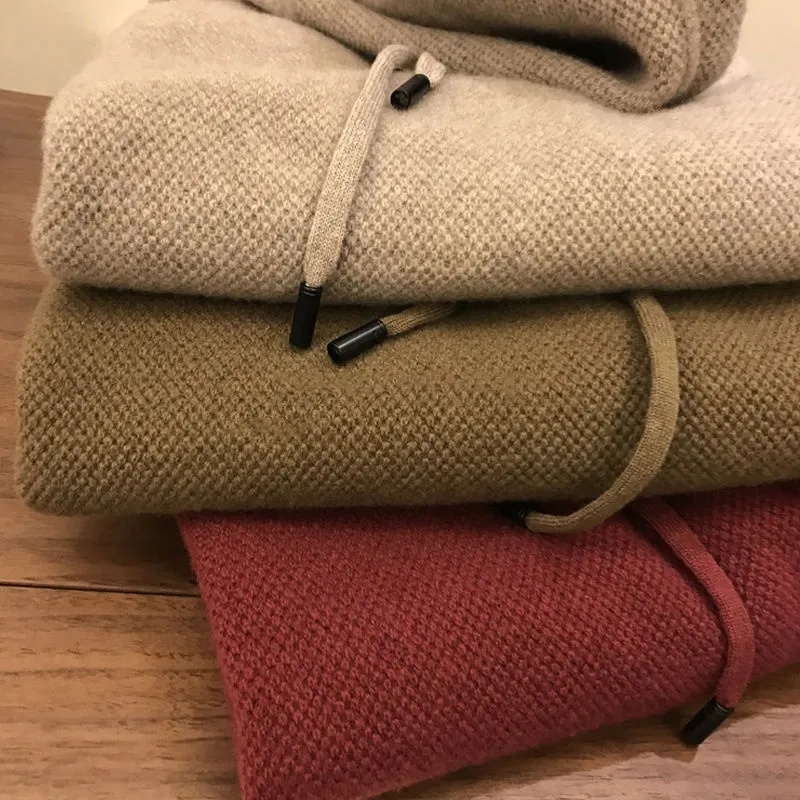 Áo Hoodie Dệt Kim Dày Dặn Dáng Rộng Phong Cách Hàn Quốc Thời Trang Thu Đông Mới Cho Nam