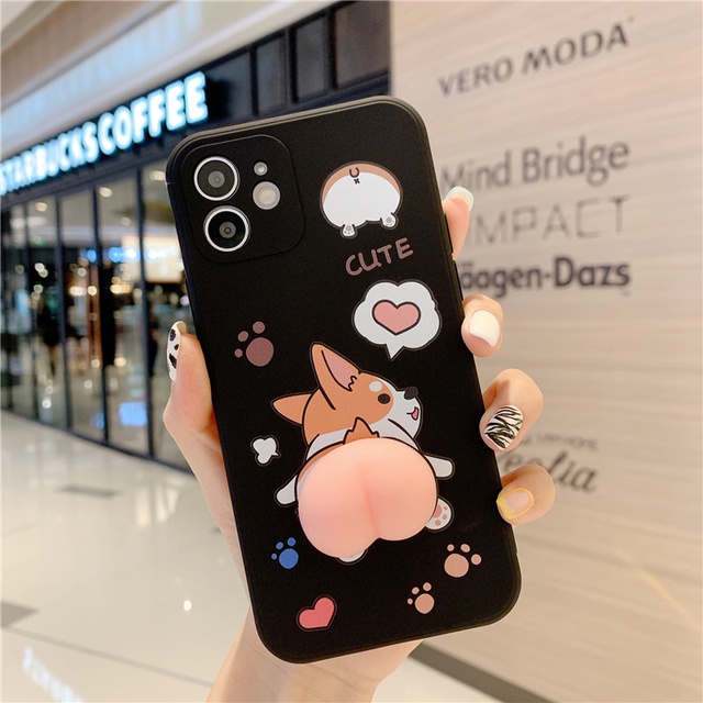Ốp Điện Thoại Dẻo Họa Tiết Mông Chú Chó Corgi Dễ Thương Cho Iphone 7 8 Plus X XR XS 11 12 13 Pro Max