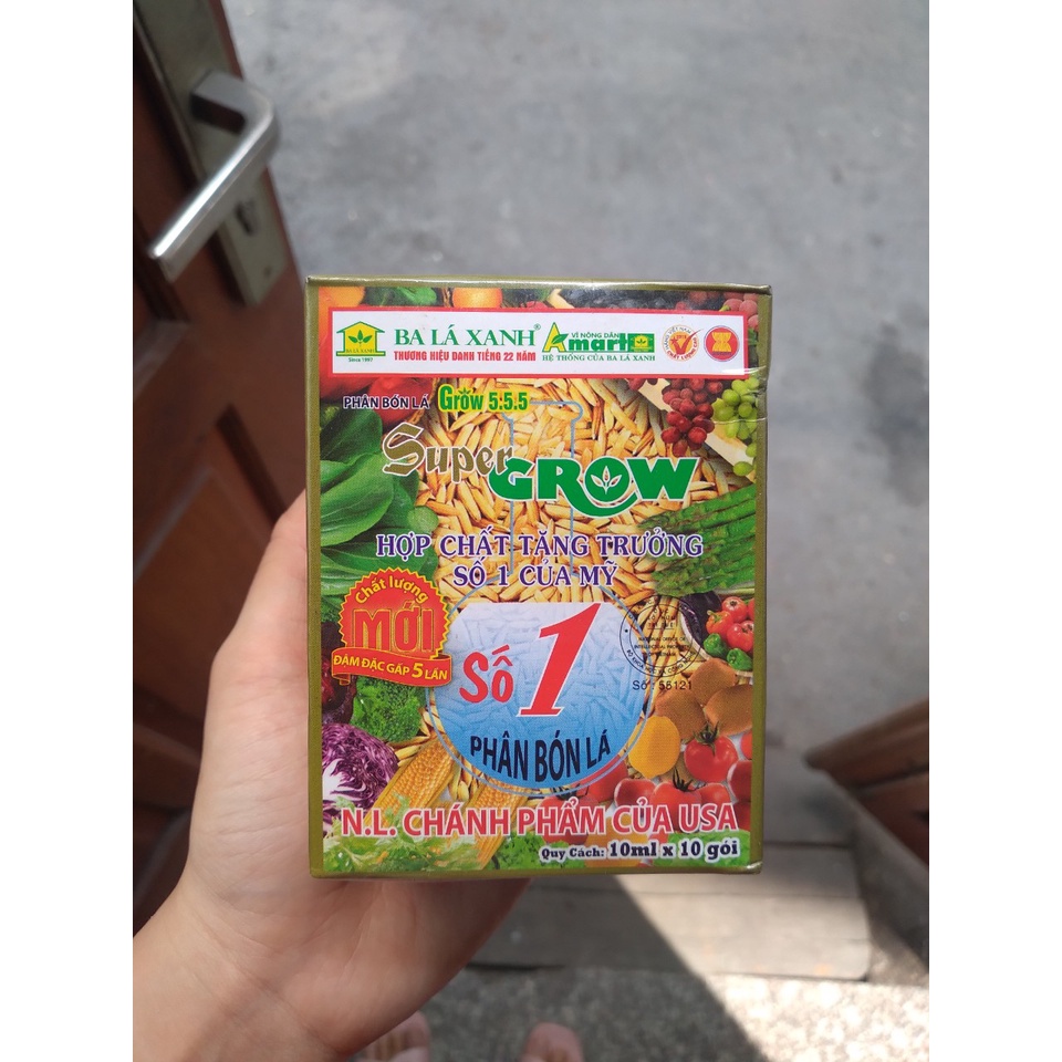 Phân bón ba lá xanh số 1 hộp 10 gói
