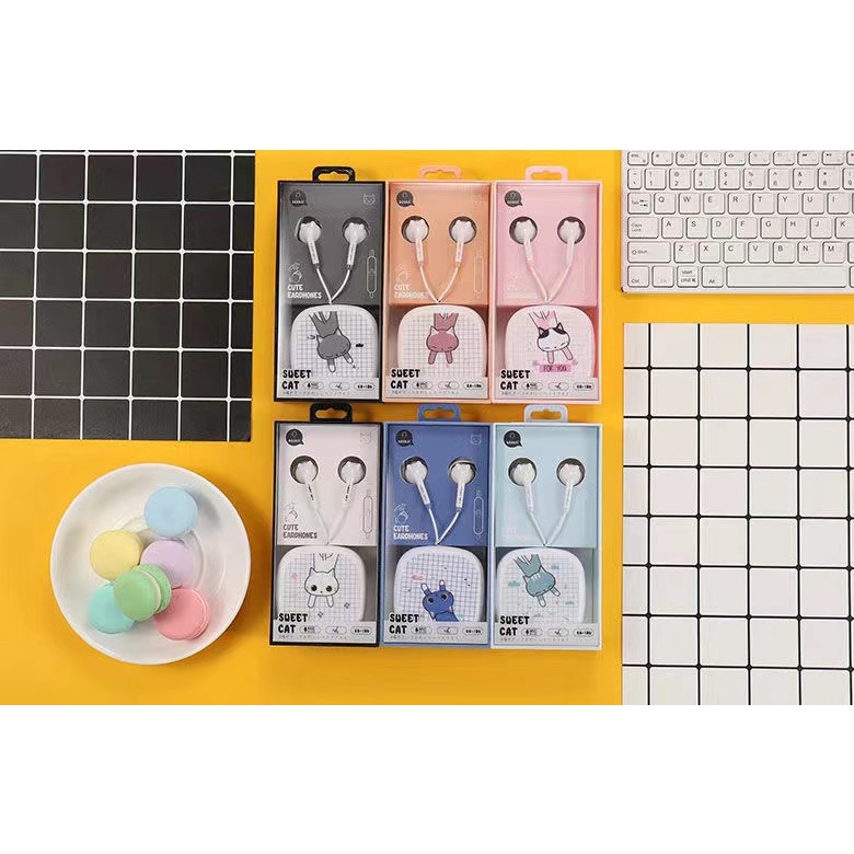 Tai Nghe Có Dây Hình Hoạt Hình Dễ Thương Có Dây 3.5mm Cho Apple OPPO Huawei Vivo Xiaomi