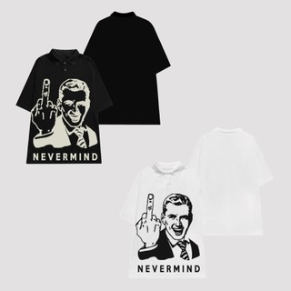 Áo thun form rộng nevermind polo mid finger, vải thun 2 chiều 100% cotton