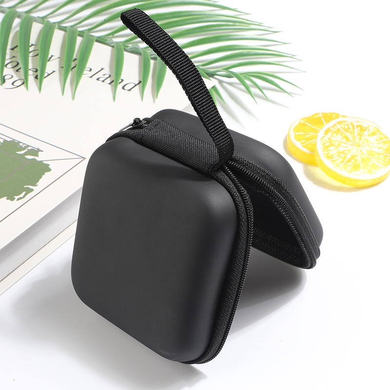 Hộp Đựng Dây Cáp Sạc / Tai Nghe / USB Hình Vuông Mini Có Khóa Kéo Siêu Bền Tiện Dụng