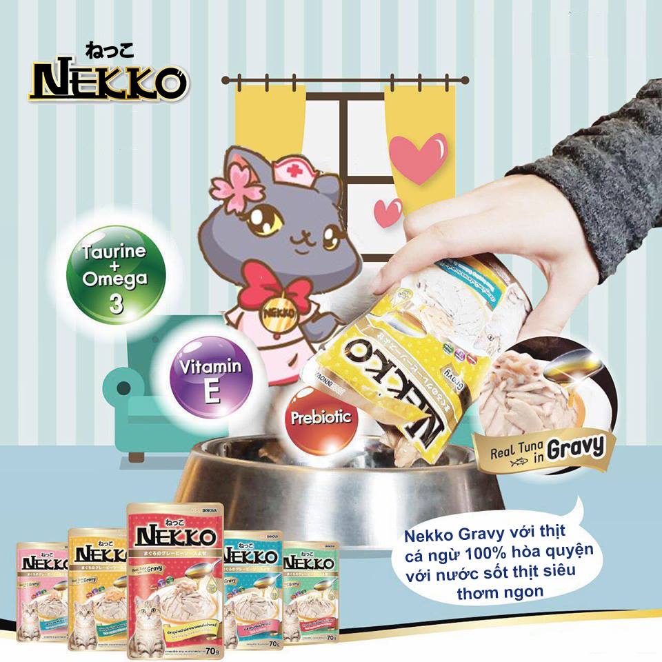 Pate Nekko Gravy 70g 🐶 FREE SHIP 🐶 Thức Ăn Dinh Dưỡng Cho Mèo