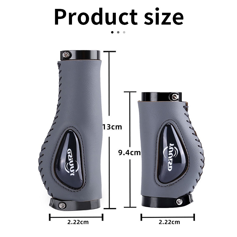 Tay Nắm Xe Đạp Leo Núi Bằng Da Bò + Silicon Dẻo Dài / Dài Tiện Dụng