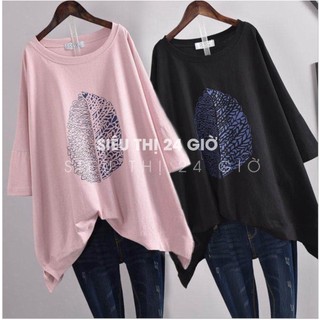 Áo thun nam nữ form rộng tay lỡ Siêu thị 24 giờ áo phông unisex in Hình Lá Cây