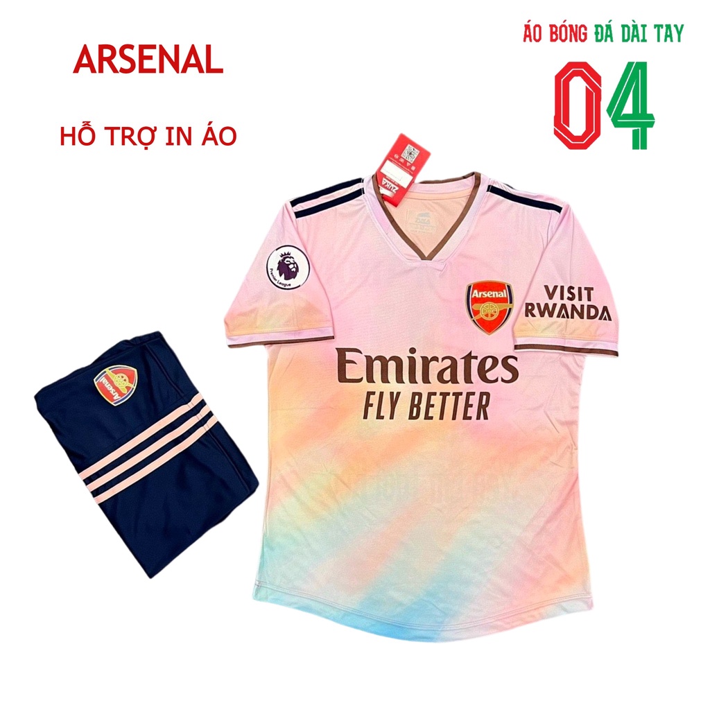 Bộ Quần Áo Bóng Đá Thun Thái CLB Arsenal Hồng Vàng