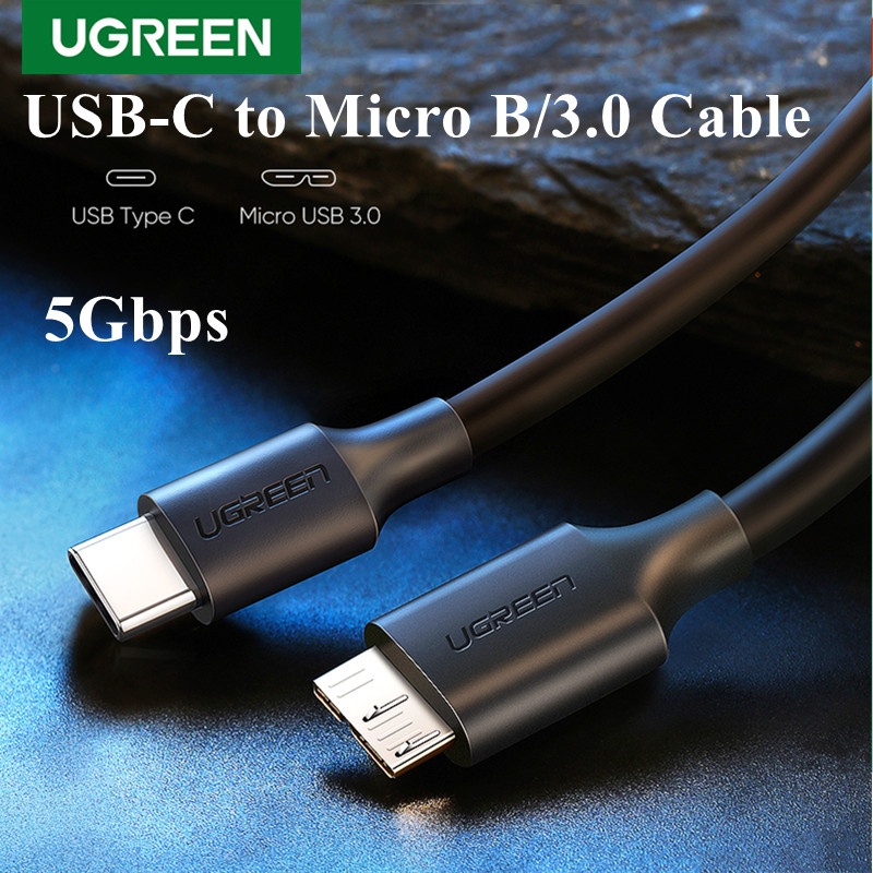 Cáp Ugreen USB-C Sang Micro B 3.0 Cho Ổ Cứng HDD SSD 5Gbps