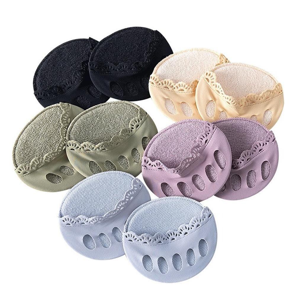 Set 2 Cặp Đệm Lót Giày Cao Gót Bằng Lụa Lạnh Vô Hình Màu Sắc Mùa Hè Thu Giảm Đau Thoải Mái