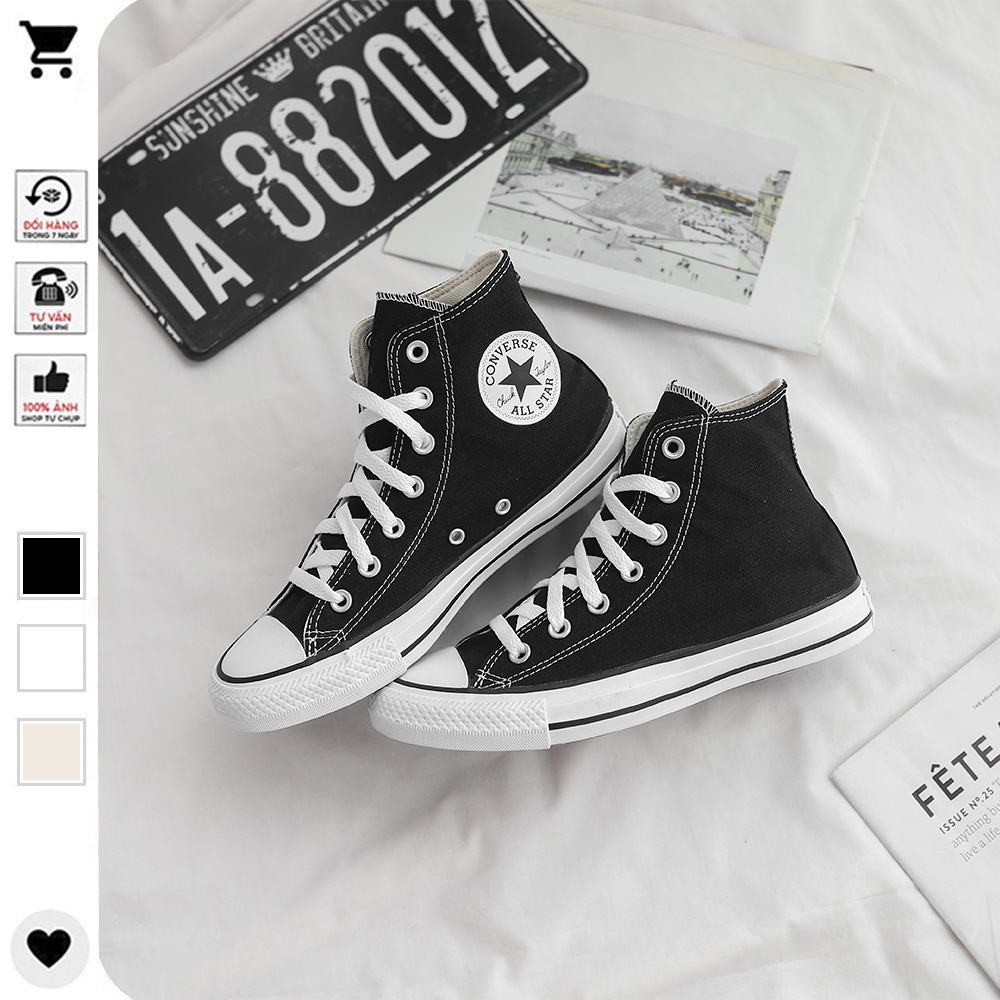 Giày Converse_Cổ Cao Nam Nữ, Giày CV 1970s Cổ Cao Trắng Đen Nam Nữ Hàng Đẹp Full Box Bill