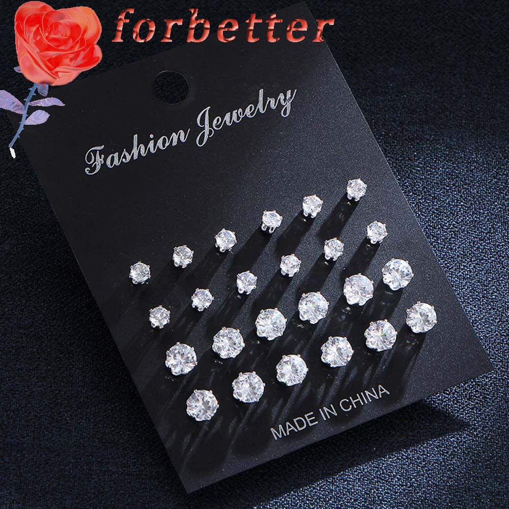 Set 12 Đôi Bông Tai Kim Loại Cho Nữ