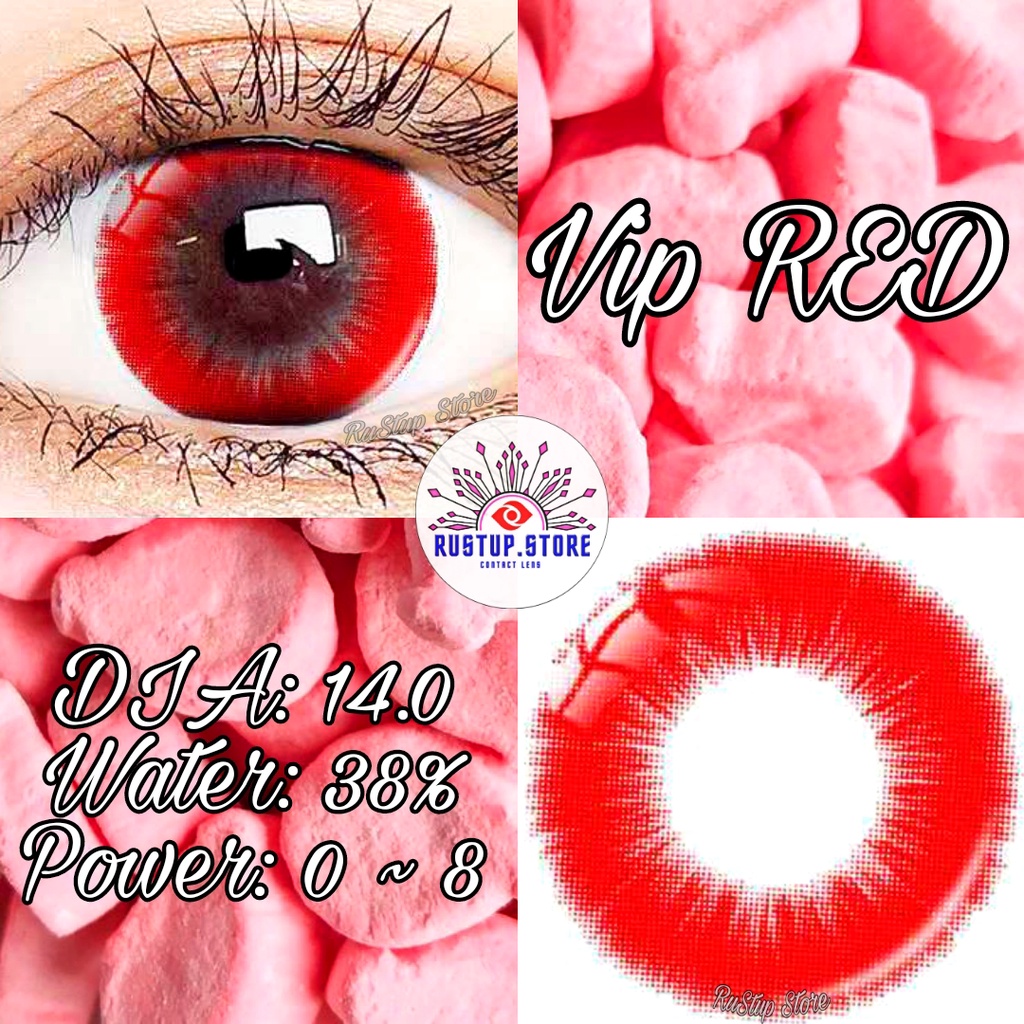 CONTACT LENS dòng VIP màu ĐỎ ~ Từ 0~>8 độ.