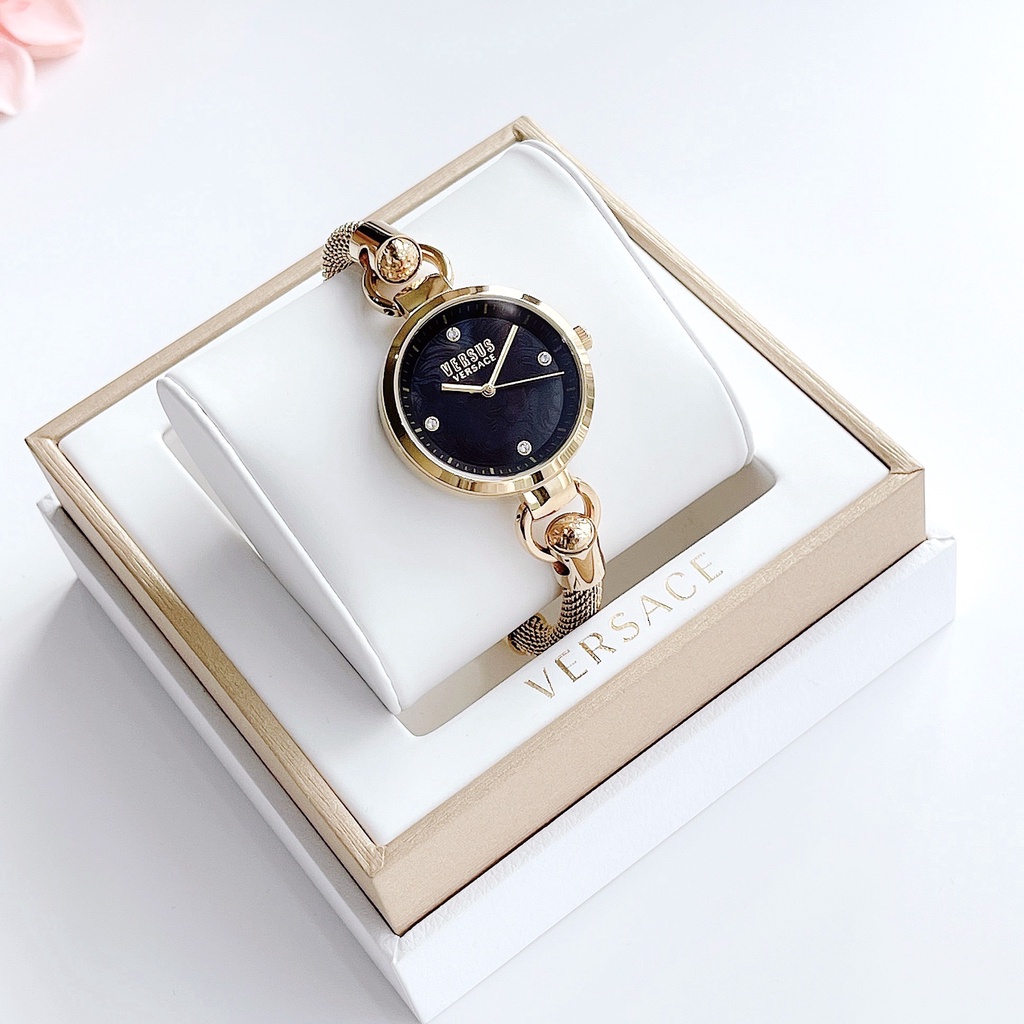 Đồng hồ nữ dây thép Versus By Versace Roslyn Black Dial