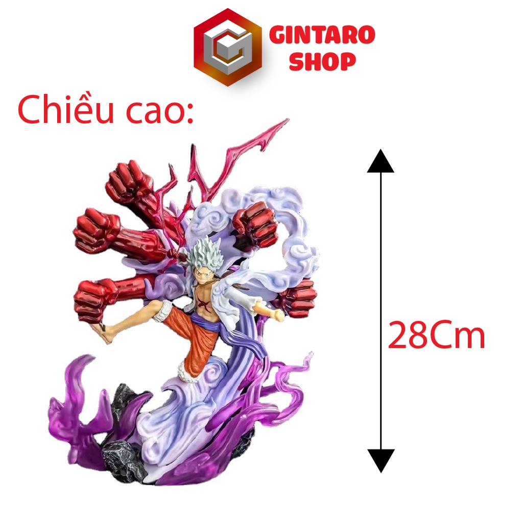 Mô hình Luffy gear 5 7 nấm đấm nika thần mặt trời phiên bản cao cấp, Mô hình One Piece Luffy gear 5 Full Box