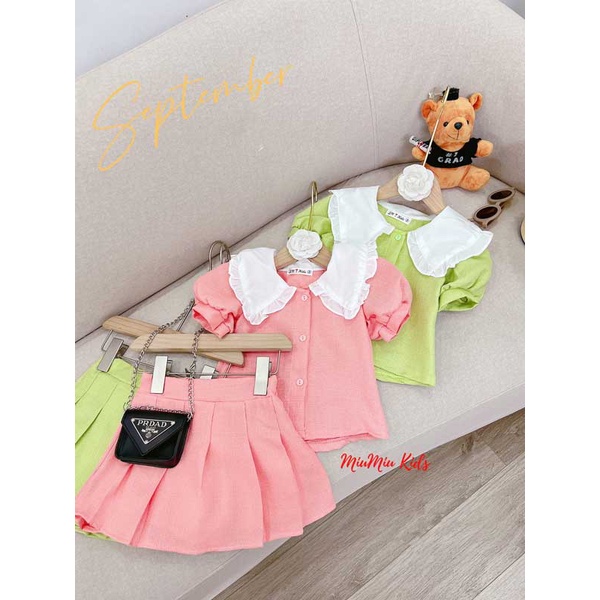 Sét váy dạ mềm cổ bèo, xinh xinh, đáng yêu cho bé gái nhà MiuMiu SG004