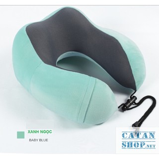 GỐI CAO SU NON, GỐI CHỮ U cao cấp tặng kèm túi đựng, gối kê cổ memory foam du lịch ngủ trưa văn phòng