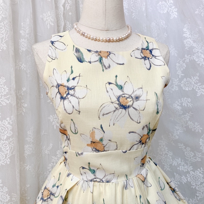 Đầm thô Nhật Dazzlin in hoa pastel dễ thương