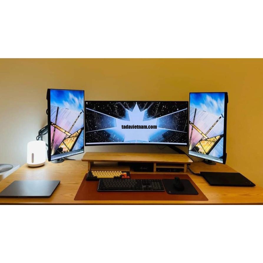 Kệ màn hình máy tính bằng gỗ màu Trắng, Đen, Vân gỗ thương hiệu TADA