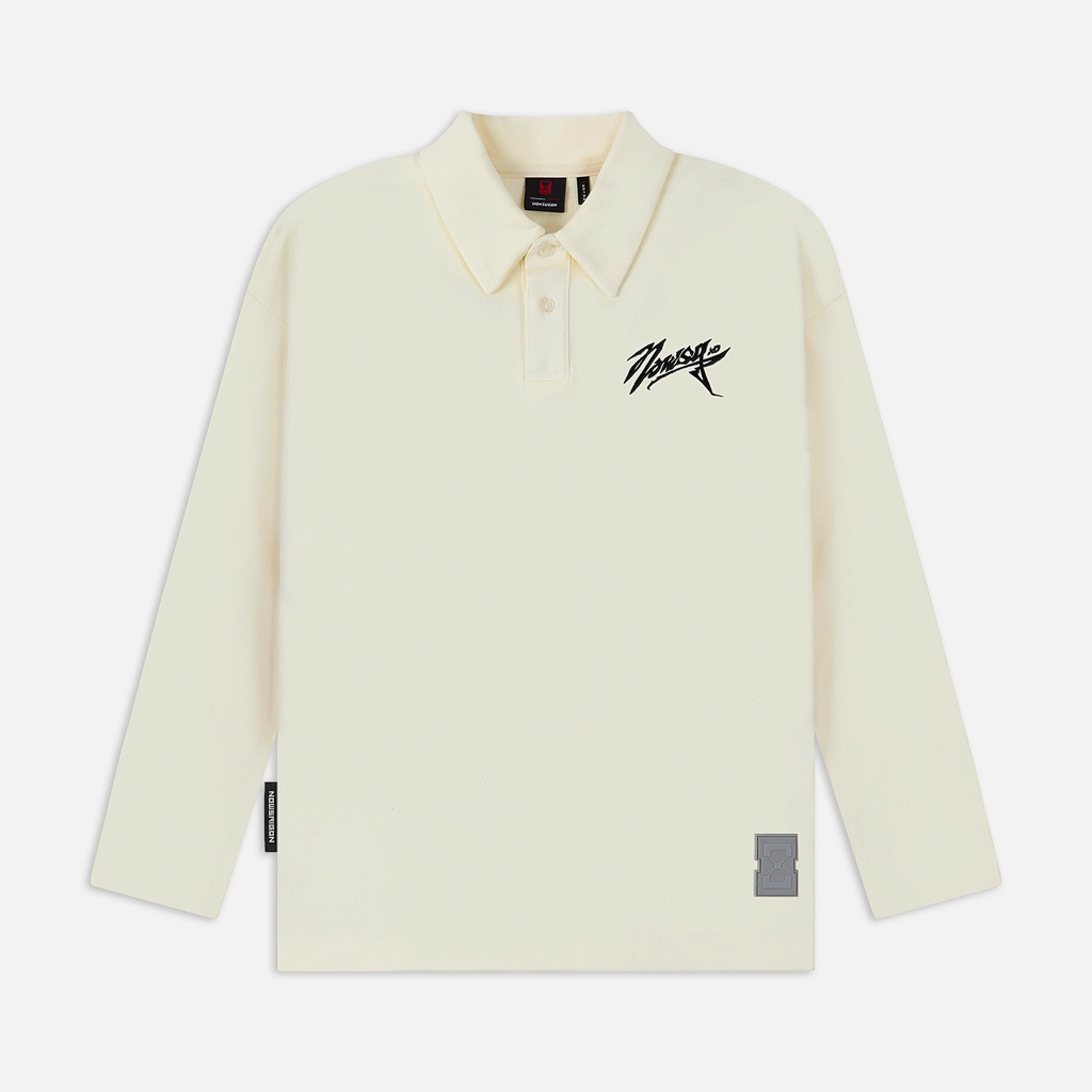 Áo Polo NEEDS OF WISDOM Nowsg Embroidered Long-Sleeve Polo Shirts - Cream - Local Brand Chính Hãng