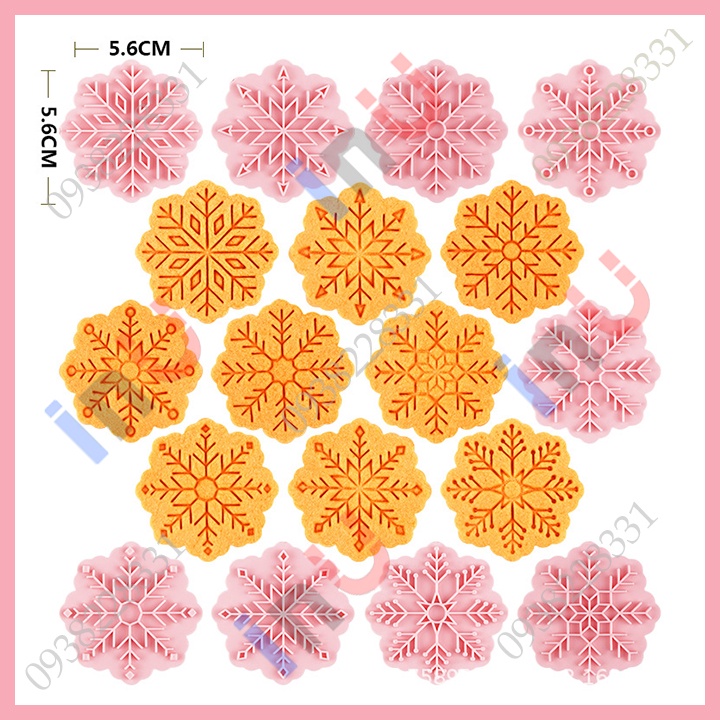 HCM - Khuôn cutter hoa tuyết 9 mặt hình làm bánh quy dịp giáng sinh noel BCT