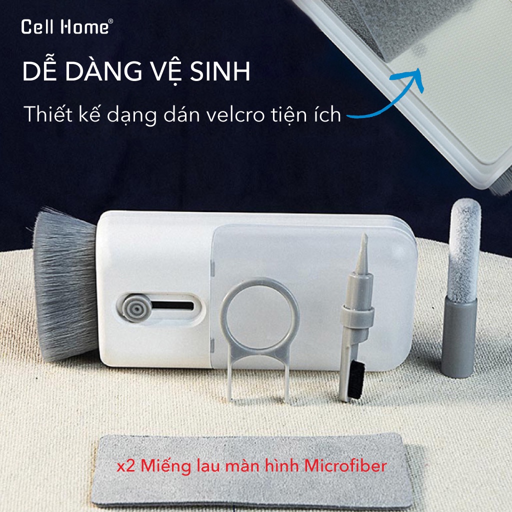 Bộ dụng cụ vệ sinh laptop tai nghe bàn phím cơ màn hình máy tính 6 món trong 1 đa năng