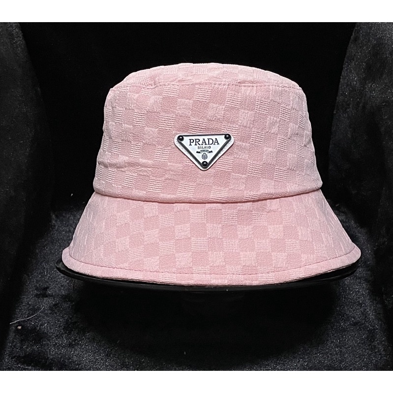 Muc bucket kaki xốp dập caro logo tam giác - Mũ vành cụp nam nữ