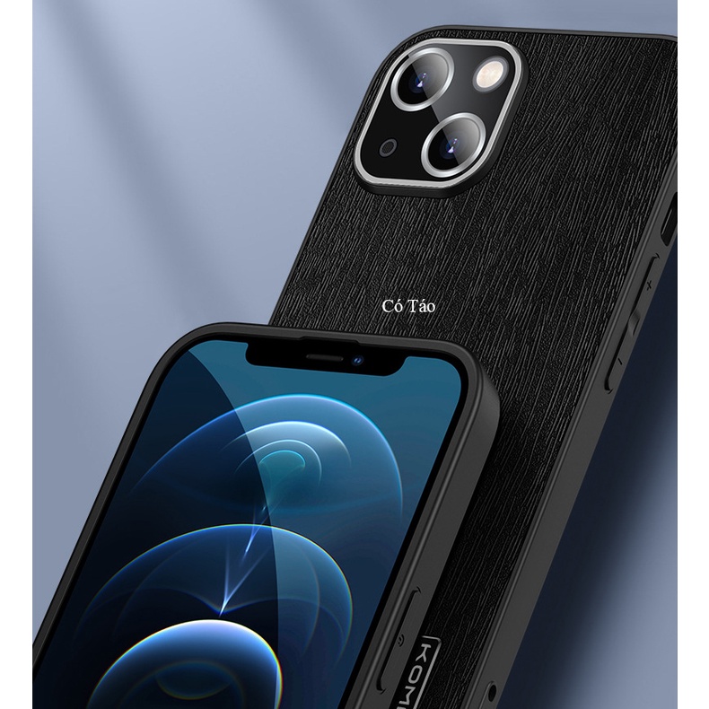 Ốp Lưng Iphone KOMISS 7 Plus/8plus/xs/xr/xs max/11promax/12 mini/12 pro max/13 pro max/cạnh vuông lưng PU KOMISS