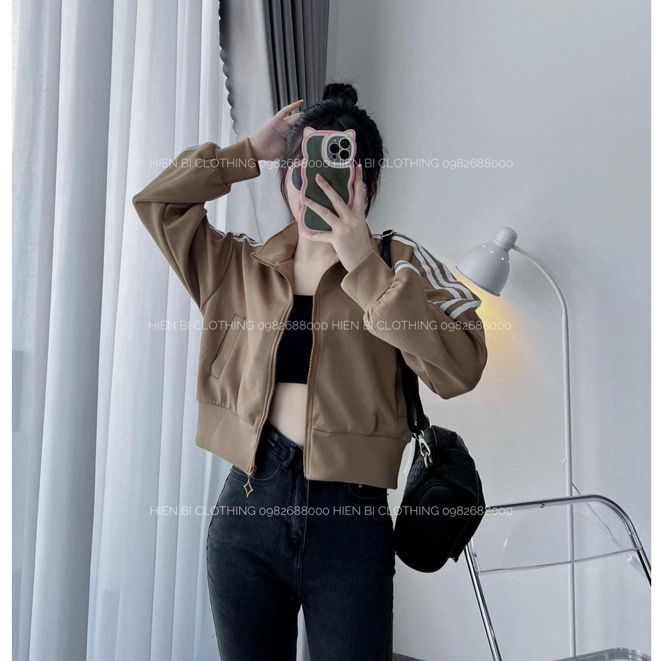 Áo khoác nỉ bomber, kẻ sọc viền tay
