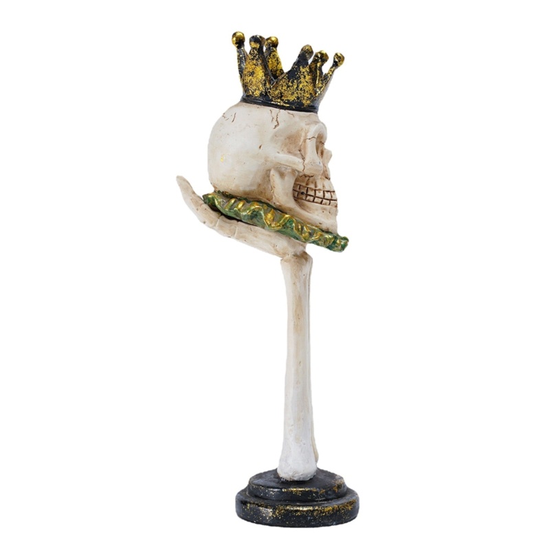 Giá Đỡ Nến Hình Đầu Lâu / Vương Miện Bằng Resin Độc Đáo Dùng Trang