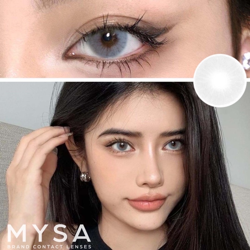 Kính Áp Tròng Màu Xám Tây Sáng Không Viền Có Độ Cận Từ 0-6 Diop