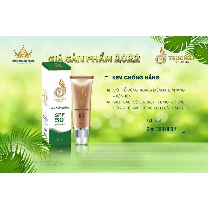 Mỹ phẩm Trúc Mai_kem chống nắng cao cấp _spf 50+