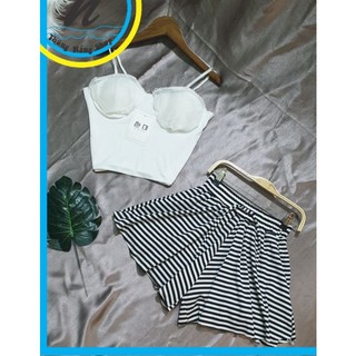 Set áo hai dây , có mút ngực, quần váy rộng