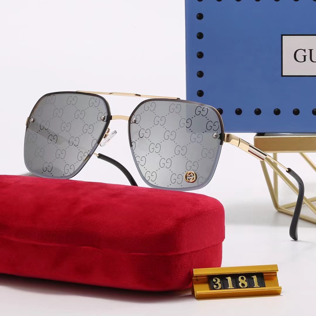Kính Mát Gọng Kim Loại Tròn GUCCI Thời Trang Cho Nam Nữ