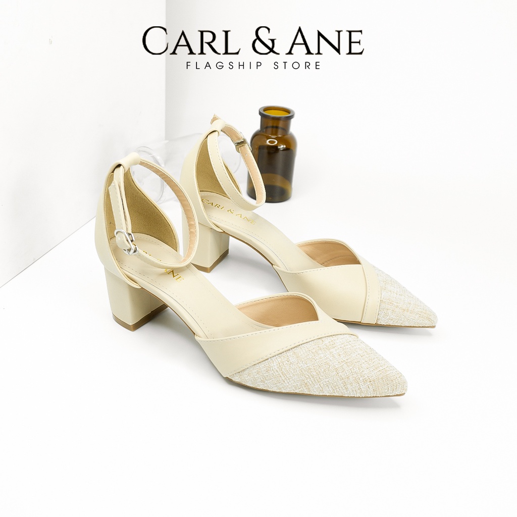 Carl & Ane - Giày cao gót bít mũi kiểu dáng Hàn Quốc màu đen phối bò _ CL017