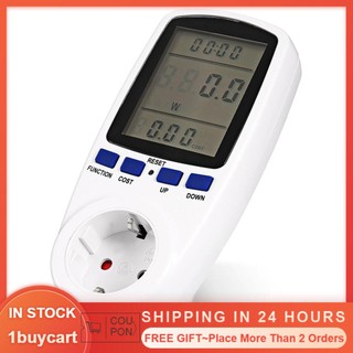 1buycart Multifunctional Power Meter Digital Voltage Current Tester Monitor EU Plug 230V AC