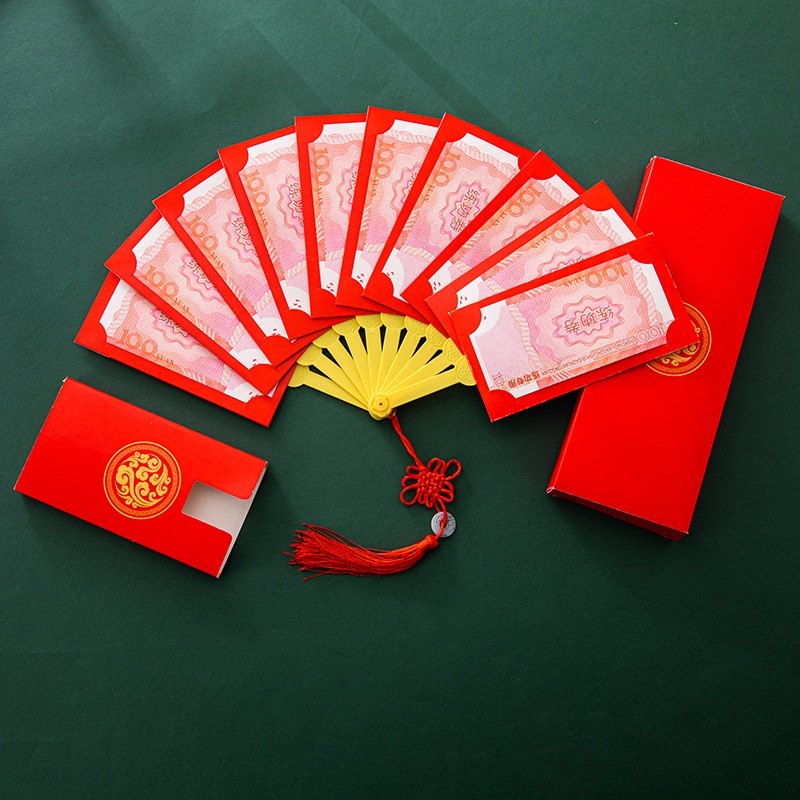 Bao Lì Xì Hình Quạt Năm Mới 2023 2023 Màu Đỏ độc lạ