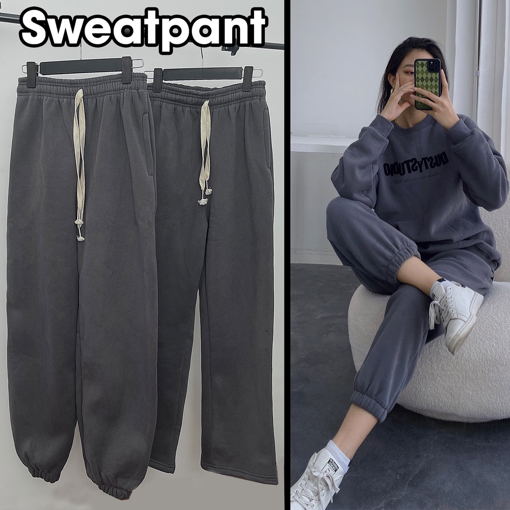 Quần nỉ Sweatpant DUSTY STUDIO ống suông,jogger basic