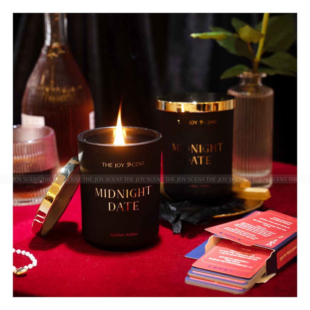 Hộp quà tặng | Set quà tặng | Nến thơm cao cấp MIDNIGHT DATE và diêm | Hương hổ phách vàng | Trầm ấm, quyến rũ
