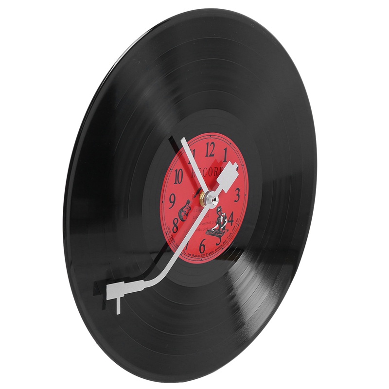 Đồng Hồ Vinyl Treo Tường Hình Đĩa Than Phong Cách Châu Âu Cổ Điển Trang Trí Quán Cà Phê / Bar zjvn