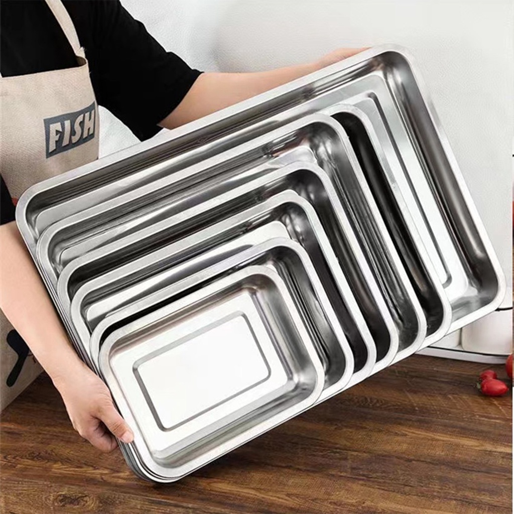 Khay Inox 304 Đựng Thức Ăn Gọn Gàng Tiện Dụng