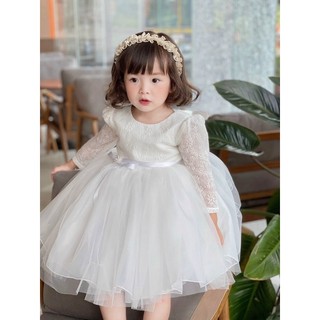 Đầm xoè trắng dự tiệc công chúa cho bé gái