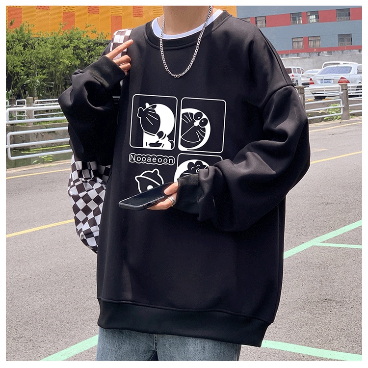 Áo nỉ Sweater nam nữ in chữ Doremon Ulzzang bao chất , áo hoodie nỉ bông unisex X123store siêu đẹp AN05