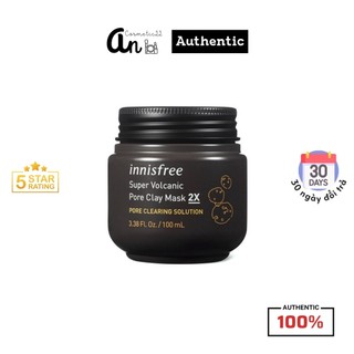 Mặt nạ đất sét Innisfree Super Volcanic Pore Clay Mask 2X làm sạch sâu lỗ chân lông, hút mụn đầu đen
