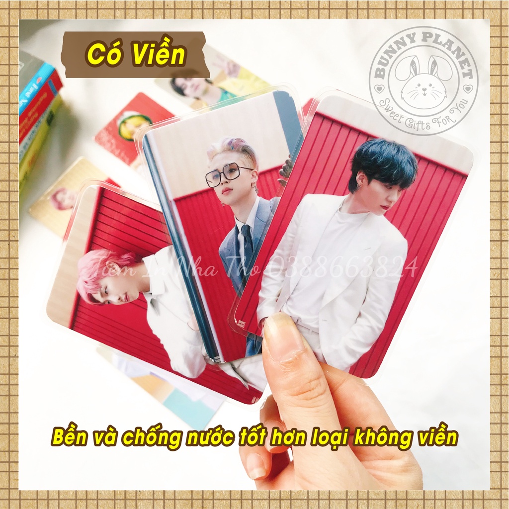 Card Bo Góc ÉP NHỰA in theo yêu cầu - Card BTS, Blackpink, Anime... Kích thước 54x86mm siêu cứng