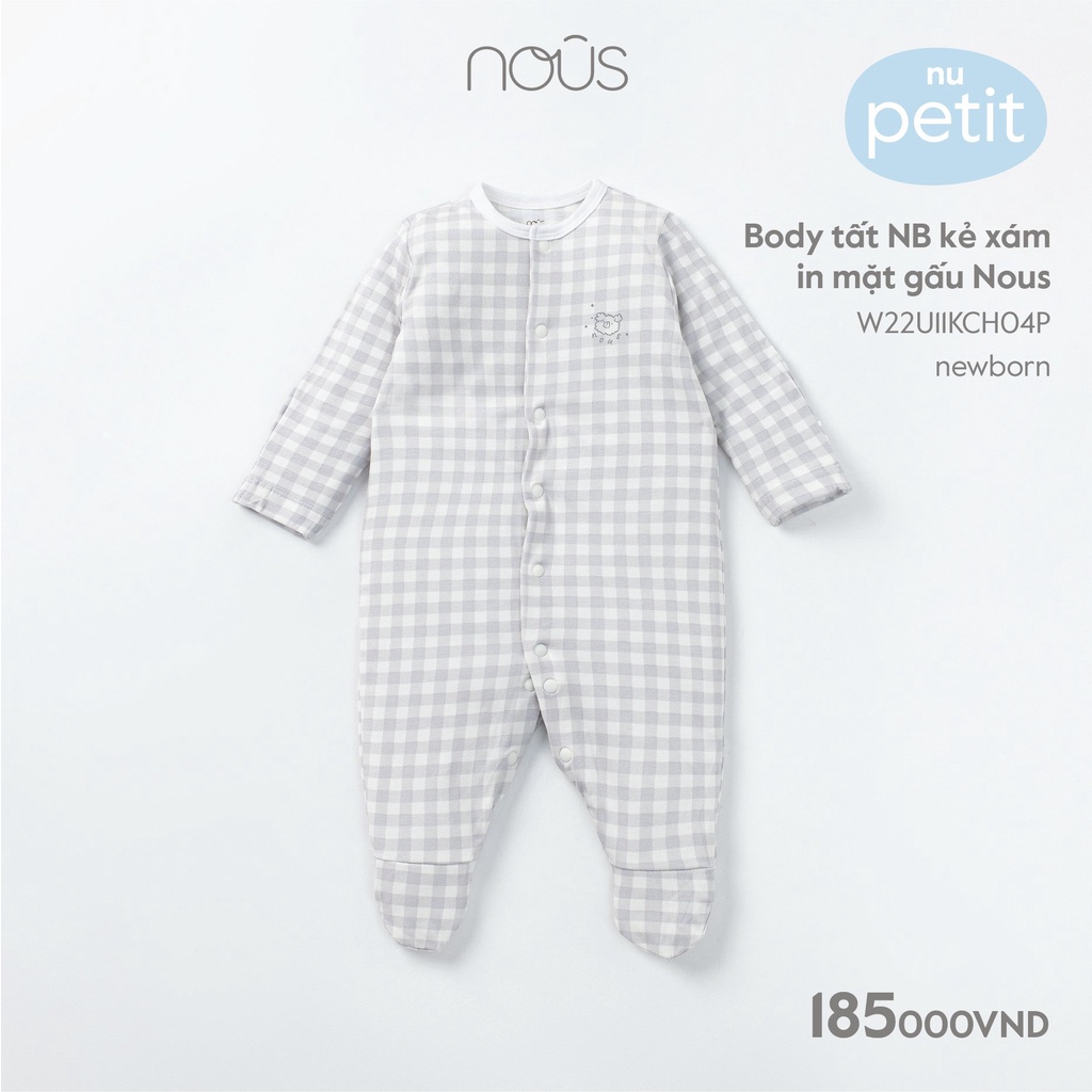 Bộ bodysuit liền tất kẻ petit nous