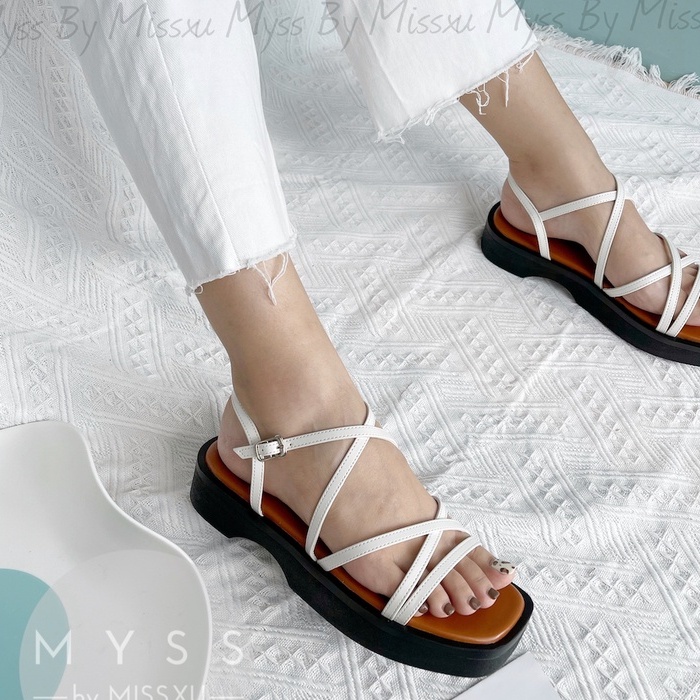 Giày sandal nữ quai chéo đế bằng 3 cm thời trang MYSS - SD153