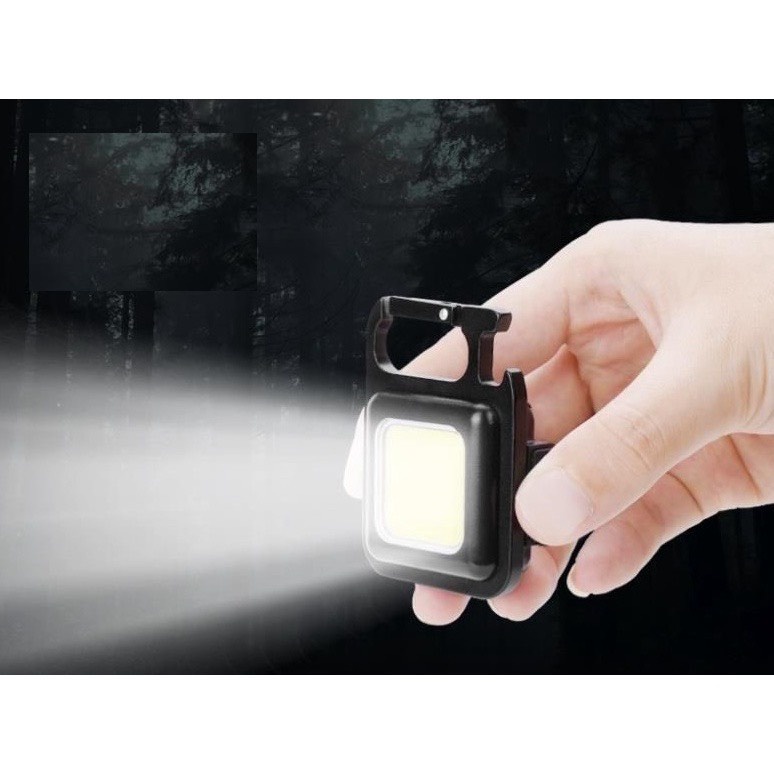Đèn Led Mini Siêu Sáng COB - Móc Khóa Dùng Mở Nắp Chai Đa Năng ,Tích điện và Nhấp Nháy -Chân Sạc Type C