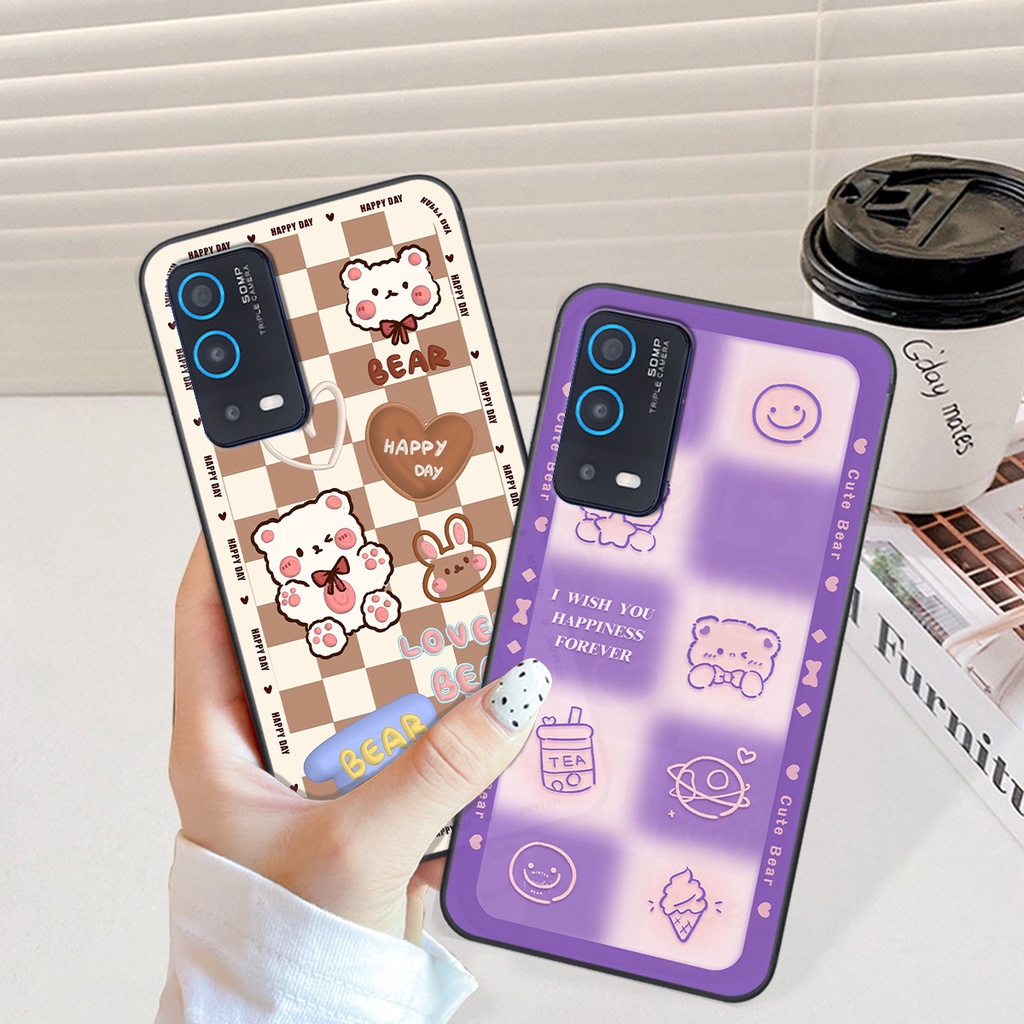 Ốp Oppo A54 / A55 gấu cute gấu dễ thương nhiều màu sắc ốp xinh cá tính