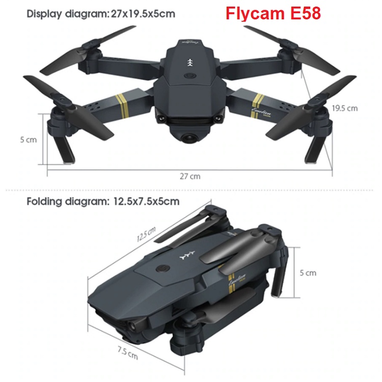 Flycam HJHRC E58 Và E88 Có 2 Camera Siêu Nét, Phiên Bản 2021 Quay Phim Chụp Ảnh 720P - Chống Rung Quang Học