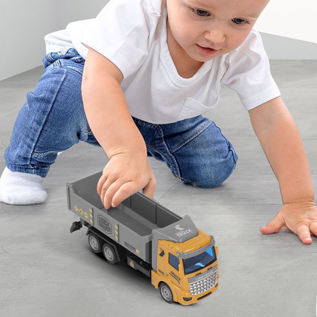 Có thể bán buôn Xe tải kéo lùi 1/48 Quy mô Giáo dục sinh động cầm nắm thoải mái Đồ chơi xe xây dựng ABS cho trên 3 tuổi Sodium075 Hàng giao ngay