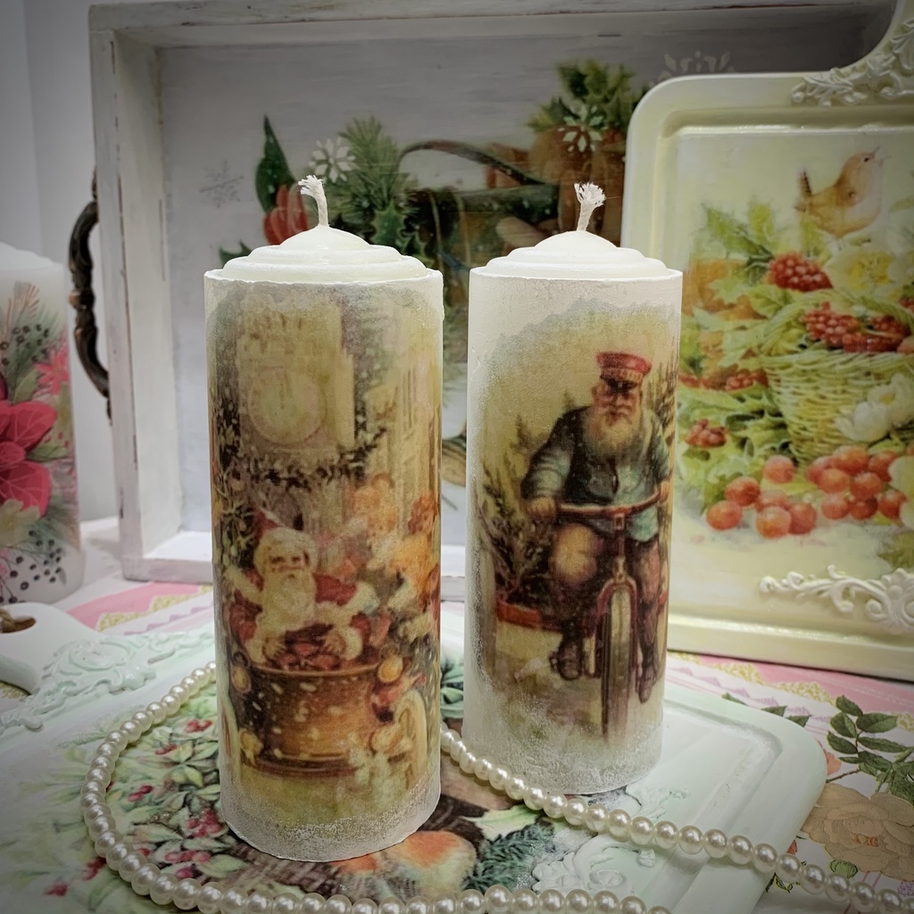 Nến trụ tròn - Nến decor giáng sinh